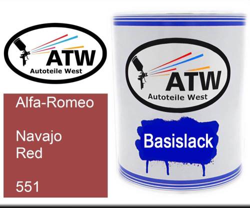 Alfa-Romeo, Navajo Red, 551: 1L Lackdose, von ATW Autoteile West.